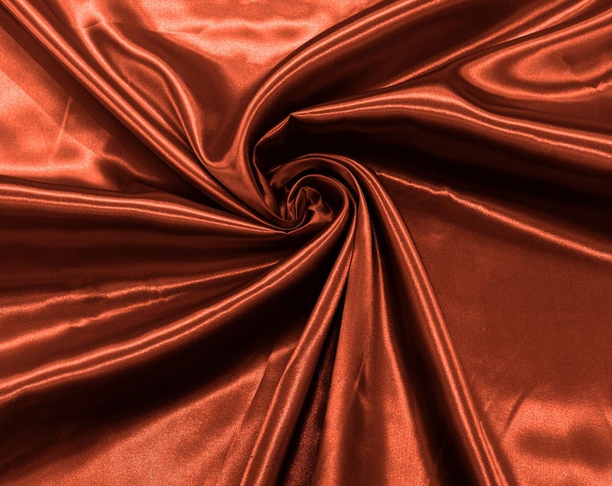 Rust Shiny Charmeuse Satin Fabric for Wedding Dress/Crafts Costumes/58” Wide /Silky Satin