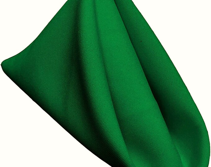 18 x 18 Inches Polyester Poplin Decorative Table Napkins, Party Supply - Pack of 12- Kelly Green