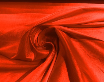 Tomato Red 58" Wide Medium Weight Stretch Two Tone Taffeta Fabric, Stretch Fabric For Bridal Dress Clothing Custom Wedding Gown, New Colors