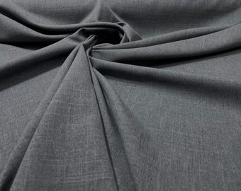 Charcoal Two-Tone Melange Poplin 58” Wide/ Polyester Poplin Fabric.