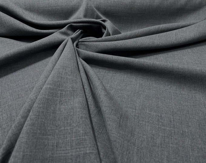 Charcoal Two-Tone Melange Poplin 58” Wide/ Polyester Poplin Fabric.