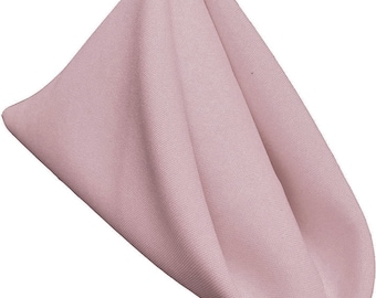 18 x 18 Inches Polyester Poplin Decorative Table Napkins, Party Supply - Pack of 12- Blush Pink