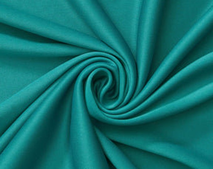 Teal Polyester Knit Interlock Mechanical Stretch Fabric 58"/60"/Draping Tent Fabric. Sold By The Yard.