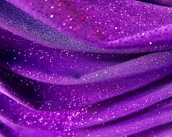 Plum shiny glitter light weight and kind of sheer stretch spandex design-Selena fabric-decorations-Halloween-sold by the yard-