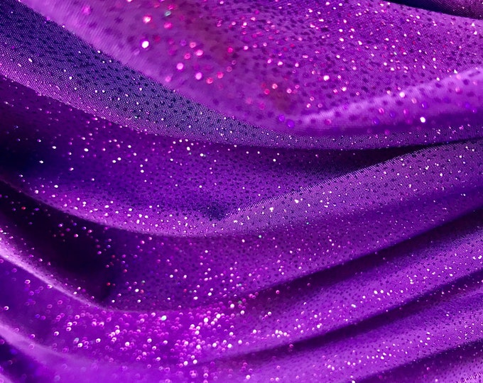 Plum shiny glitter light weight and kind of sheer stretch spandex design-Selena fabric-decorations-Halloween-sold by the yard-