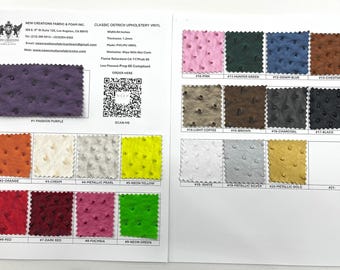 Ostrich Fake Leather Upholstery, 3-D Ostrich Skin Texture Faux PVC Vinyl Fabric -54” Wide By The Yard.