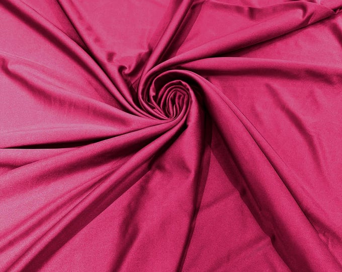 Fuchsia Shiny Spandex Fabric 58" Wide| 4-Way Stretch Nylon, Swim & Costume.