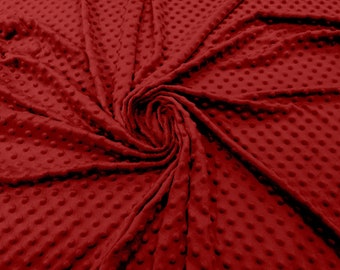 Red Minky Dot Fabric| 58" Wide| Cosplay| Stuff Animals| Blankets.
