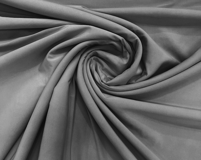 Silver 58" Wide ITY Fabric Polyester Knit Jersey 2 Way  Stretch Spandex Sold By The Yard.