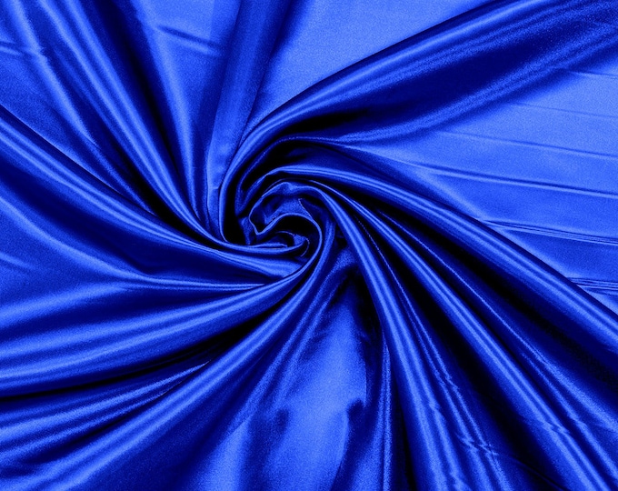 Light Royal Blue Heavy Shiny Bridal Satin Fabric for Wedding Dress, 60" inches wide sold by The Yard. New Colors