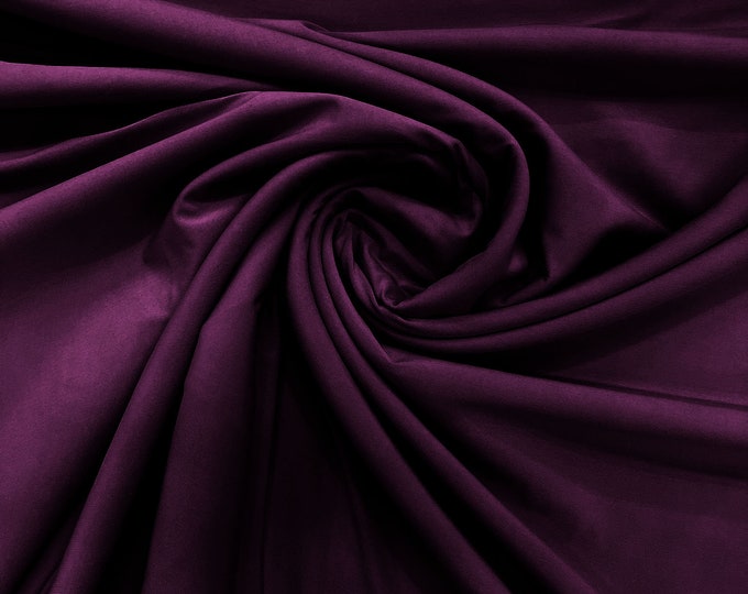 Plum 58" Wide ITY Fabric Polyester Knit Jersey 2 Way  Stretch Spandex Sold By The Yard.