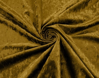 Dark Gold Stretch Crushed Velvet Fabric/58 Inches Wide/Cosplays.