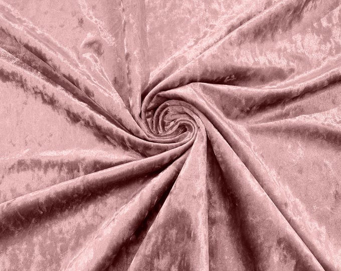 Blush Pink Stretch Crushed Velvet Fabric/58 Inches Wide/Cosplays.