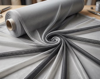 Silver Power Mesh Fabric by the Yard Sheer 4 Way Stretch Nylon Spandex for Dress Lingerie Dancewear Activewear 60 Inch