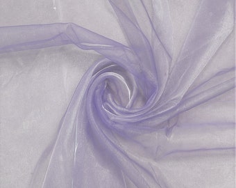 Lavender 58/60" Wide 100% Polyester Soft Light Weight, Sheer, See Through Crystal Organza Fabric Sold By The Yard.
