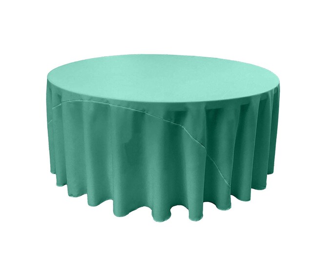 Jade - Solid Round Polyester Poplin Tablecloth With Seamless.