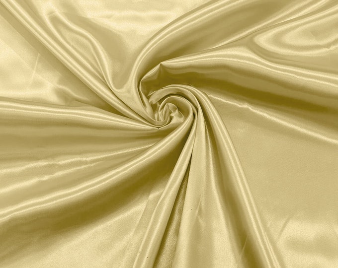 Banana Yellow Shiny Charmeuse Satin Fabric for Wedding Dress/Crafts Costumes/58” Wide /Silky Satin