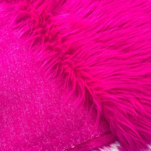 Hot Pink Langflor weicher Kunstpelz Stoff für Pelzanzug, Cosplay Kostüm, Photo Prop, Zierde, Kissen, Kunsthandwerk.