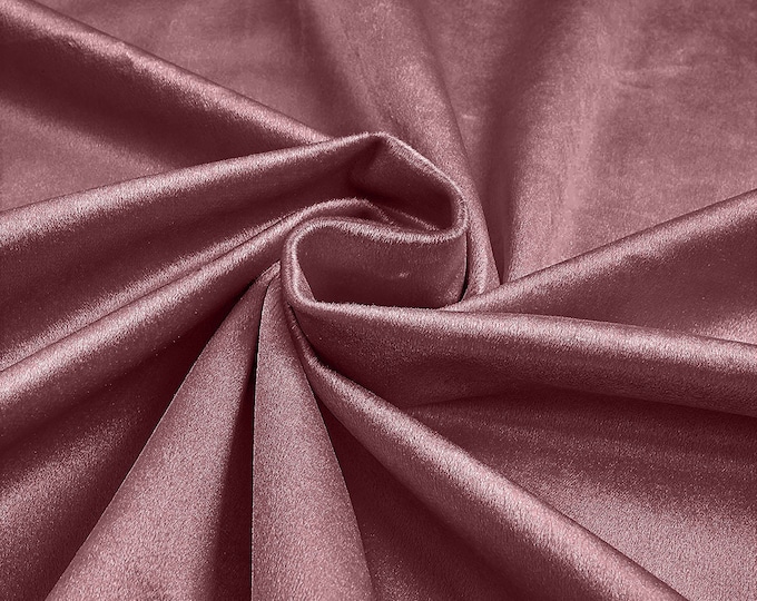 Mauve 58"/60Inches Wide Royal Velvet Upholstery Fabric. Sold By The Yard.