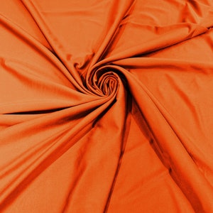 Orange Shiny Milliskin Nylon Spandex Fabric 4 Way Stretch 58&quot; Wide Sold by The Yard