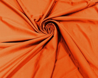 Orange Shiny Spandex Fabric 58" Wide| 4-Way Stretch Nylon, Swim & Costume.