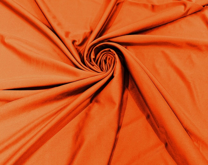 Orange Shiny Milliskin Nylon Spandex Fabric 4 Way Stretch 58" Wide Sold by The Yard