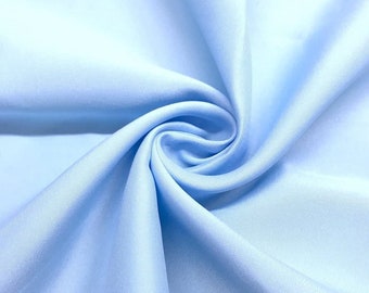 Light Blue Matte Satin (Peau de Soie) Duchess Fabric Bridesmaid Dress 58"-60" Wide Sold By The Yard.