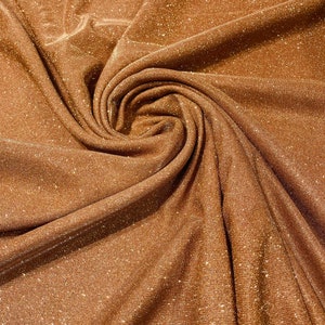 Cinnamon Stretch glitter shimmer 58” wide-Glimmer-Sparkling Fabric-Prom-Nightgown-Sold by the yard.