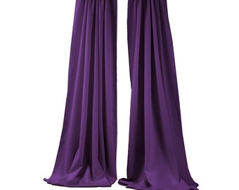 Purple 2 Panels Backdrop Drape, All Sizes Available in Polyester Poplin, Party Supplies Curtains.