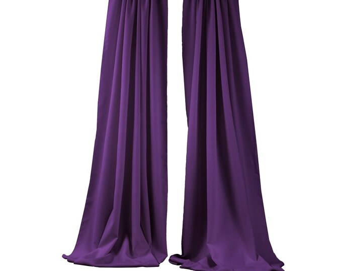 Purple 2 Panels Backdrop Drape, All Sizes Available in Polyester Poplin, Party Supplies Curtains.