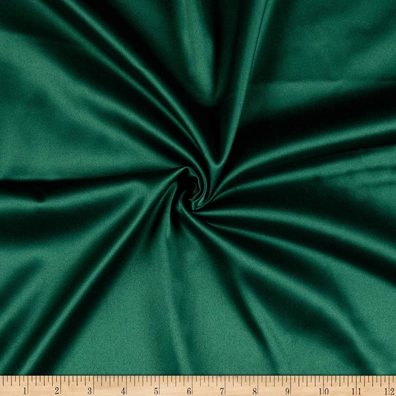 Fabric By The Yard Hunter Green Stretch Satin Spandex Fabric Heavy Weight