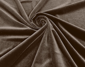 Taupe Stretch Velvet Fabric 58" Wide| Apparel Costumes, Sold By The Yard