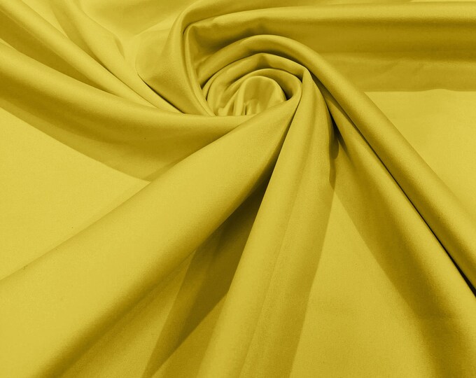 Yellow - Matte L'Amour Satin (Peau de Soie) Duchess Fabric Bridesmaid Dress 58"-60" Wide/Costume/wedding.