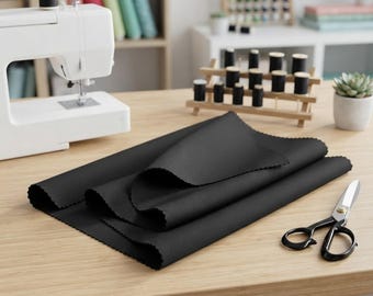 Tejido de neopreno negro para buceo, poliéster elastano elástico de 58 pulgadas para prendas de vestir.