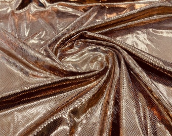 Copper Illusion foil Snake design on a stretch velvet fabric-Sold by the yard.