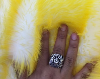 Yellow/ivory deluxe cotton candy design-shaggy faux fun fur-2 tone super soft faux fur- sold by the yard-