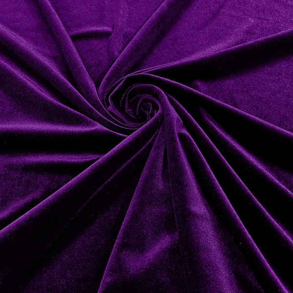 Jawel Purple 60" Wide 90% Polyester 10 percent Spandex Stretch Velvet Fabric for Sewing Apparel Costumes Craft, Sold By The Yard.