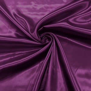 Pucci Fuchsia - Shiny Charmeuse Satin Fabric for Wedding Dress/Crafts Costumes/58” Wide /Silky Satin