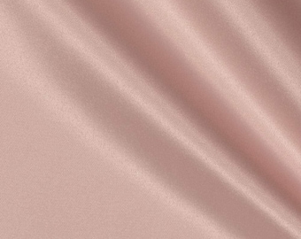 Blush Pink Bridal Satin Fabric, Shiny Charmeuse, 60" Wide, Sold by The Yard