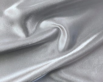 Silver Crepe Back Satin Bridal Fabric Draper-Prom-wedding-nightgown- Soft 58"-60" Inches Sold by The Yard.