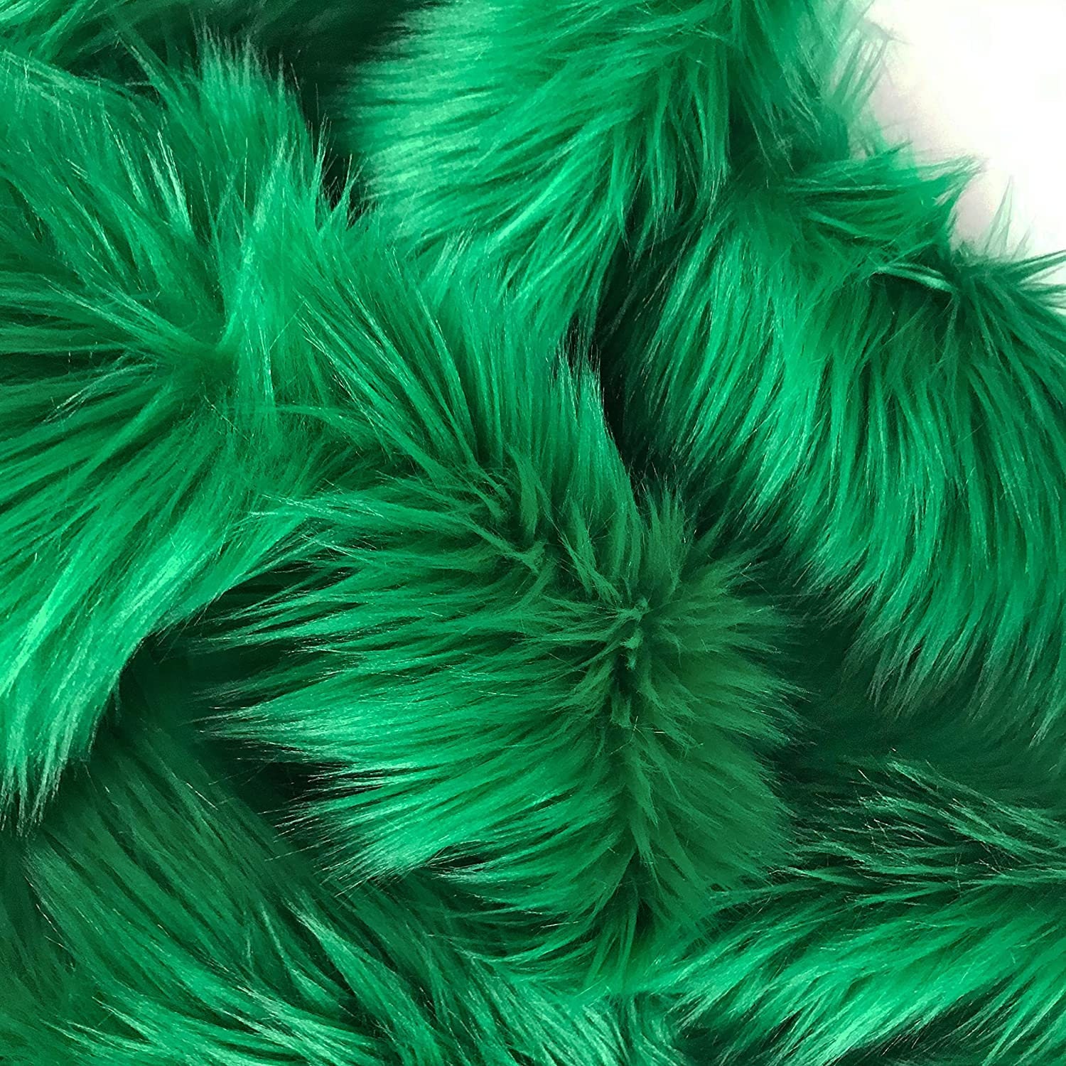 Shaggy Faux Fur Fabric by the Yard Green