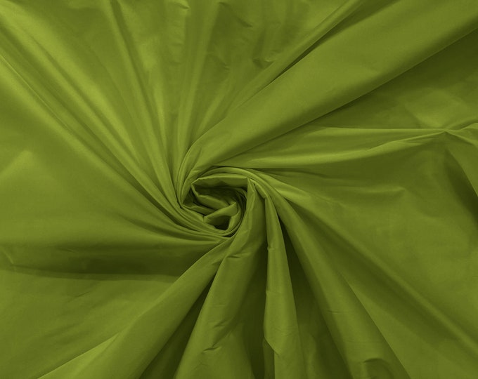 Dark Lime 100% Polyester Imitation Silk Taffeta Fabric 55" Wide/Costume/Dress/Cosplay/Wedding.