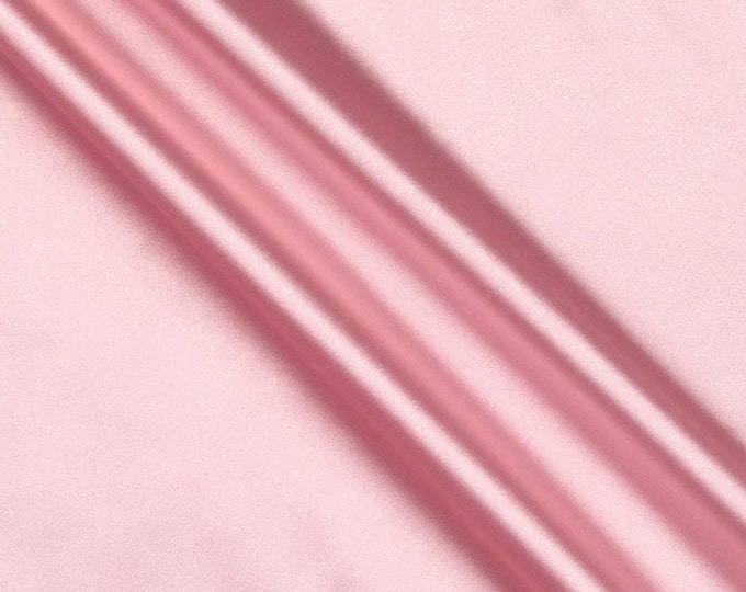 Pink 58-59" Wide - 96 percent Polyester, 4% Spandex Light Weight Silky Stretch Charmeuse Satin Fabric by The Yard.