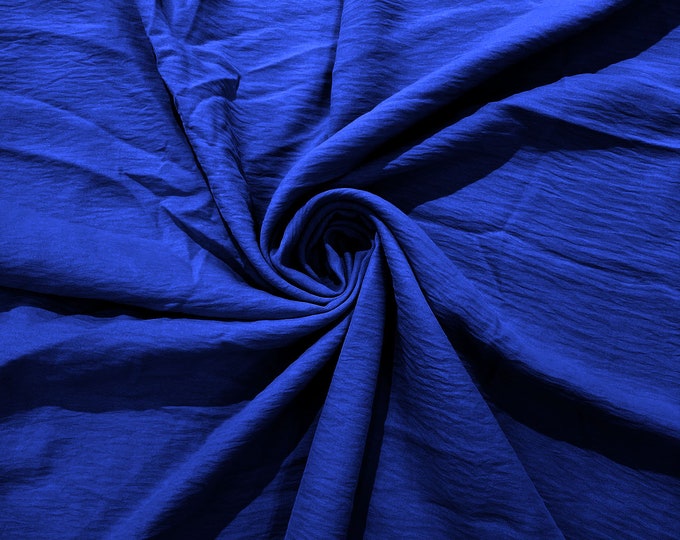 Royal Blue Air Flow Polyester Fabric for Dresses, 2 way stretch, Tops, Bottoms, Shawl, Scarf, Costumes, Crafts.
