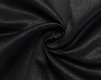 Black Matte (Peau de Soie) Duchess Satin 58" Wide Fabric.