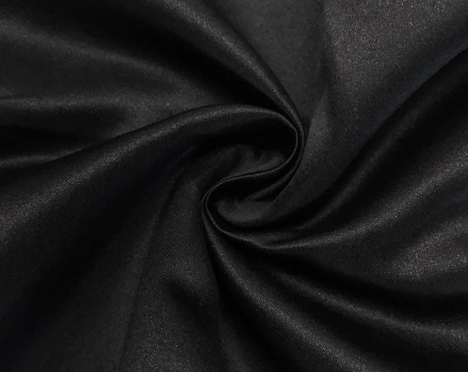 Black Matte Satin (Peau de Soie) Duchess Fabric Bridesmaid Dress 58"-60" Wide Sold By The Yard.