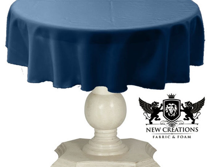 Royal Blue Tablecloth Solid Dull Bridal Satin Overlay for Small Coffee Table Seamless.