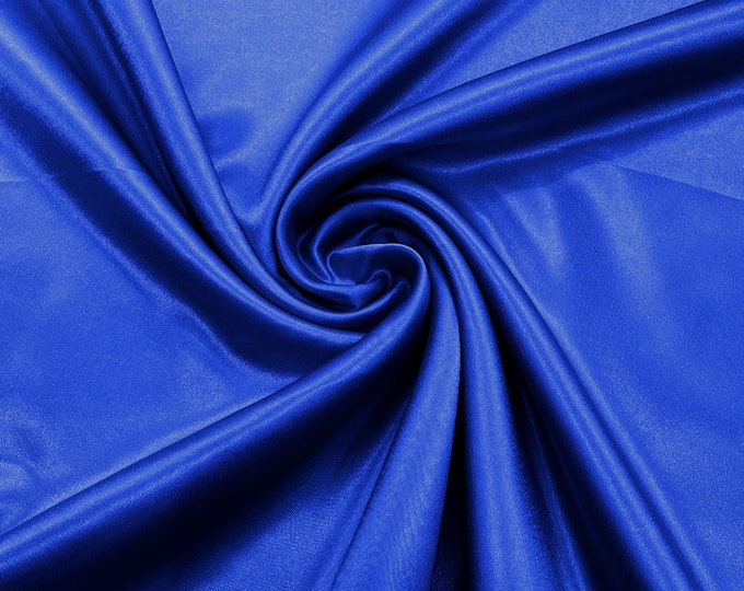 Royal Blue Crepe Back Satin Bridal Fabric Draper/Prom/Wedding/58" Inches Wide Japan Quality.