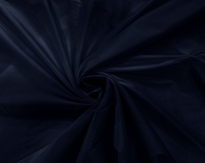 Dark Navy Blue 100% Polyester Imitation Silk Taffeta Fabric 55" Wide/Costume/Dress/Cosplay/Wedding.