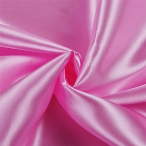 Candy Pink Charmeuse Bridal Solid Satin Fabric for Wedding Dress Fashion Crafts Costumes Decorations Silky Satin 58” Wide Sold By The Yard.